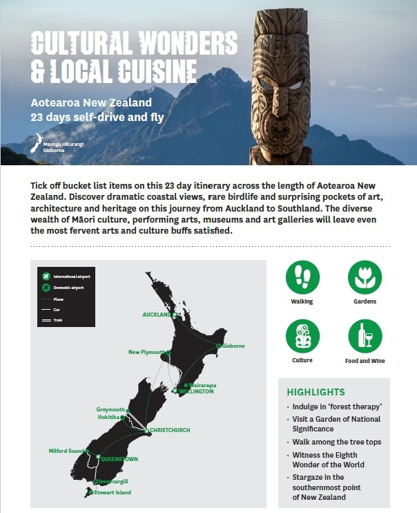 NZ Cultural Itinerary